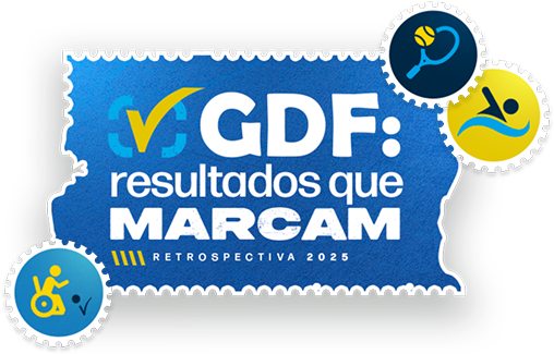 Logo marca GDF mais selos