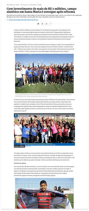 Com investimento de mais de R$ 2 milhões, campo sintético em Santa Maria é entregue após reforma